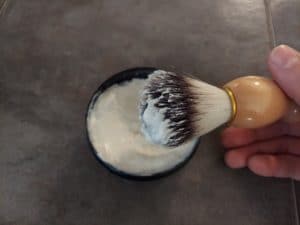 shave brush with shaving cream